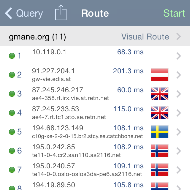 Network Analyzer App - Traceroute